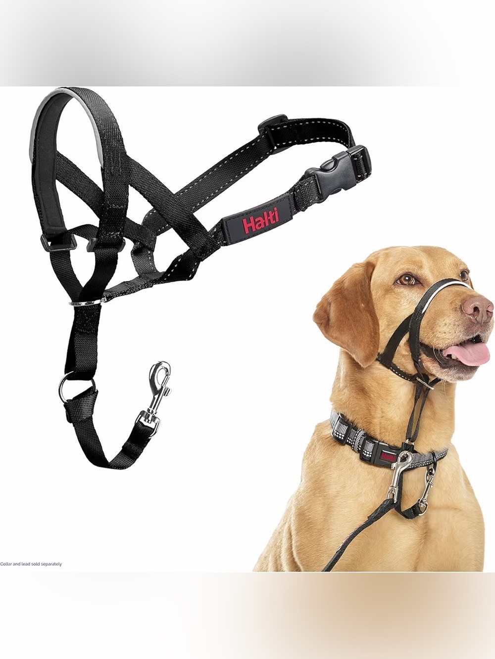 Halti Headcollar - Stop Your Dog Pulling on the Leash. Adjustable, Reflective